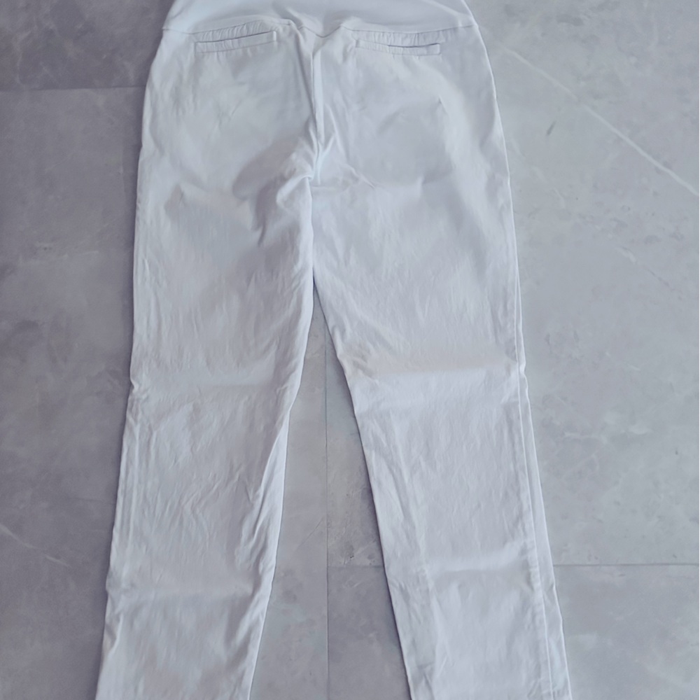 Women's White Stretch Pull on Golf  Pants - Not See Thru!